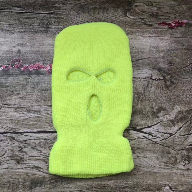 Three-hole Ski Mask Woolen Beanies